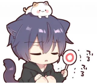 🎱 おいおい chat, anime, kawaii, mignon, manga, garçon, endormi telegram sticker