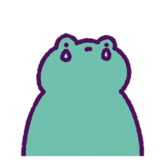 😢 rã, desenho animado, animal, anfíbio, fofo, adesivo, ilustração telegram sticker