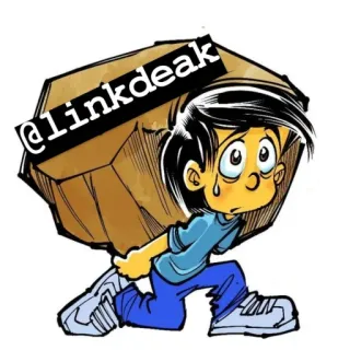 😆 @linkdeak dessin animé, fardeau, illustration, personnage, autocollant telegram sticker