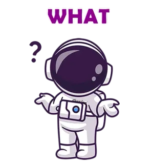 ❓ WHAT astronauta, spazio, domanda, confuso, cosa telegram sticker