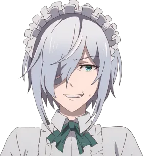 😅 อนิเมะ, เมด, ยิ้มมุมปาก, ตัวละคร, น่ารัก, ภาพเหมือน telegram sticker