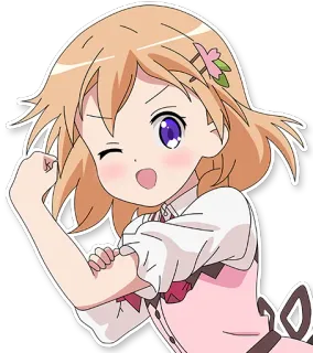 💪 Anime, Fofo, Garota, Piscadela, Personagem, Desenho animado, Alegre telegram sticker