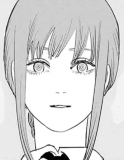 🌫 Makima Chainsaw Man makima, chainsaw man, anime, manga, yeux spirale whatsapp sticker