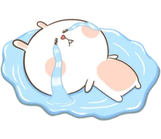🐽 płacz, smutny, królik, łzy, kreskówka, słodki telegram sticker
