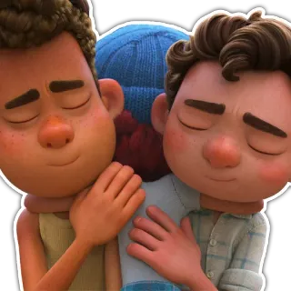 🤗 Luca disney, pixar, freundschaft, luca, zeichentrick, umarmung telegram sticker