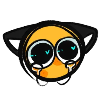 😿 triste, llorando, emoji, orejas de gato telegram sticker