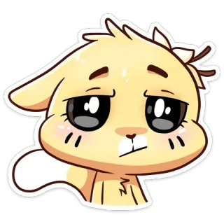 🤦 Dessin animé, Mignon, Animal, Lapin, Personnage, Autocollant telegram sticker