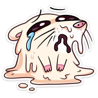 😭 เศร้า, ร้องไห้, ละลาย, การ์ตูน, สติกเกอร์ telegram sticker