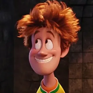 😁 Jonathan Loughran Hotel Transylvania animado, personagem, desenho animado, engraçado, sorrindo, ruivo, Hotel Transilvânia, Jonathan Loughran telegram sticker