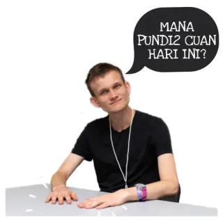 🤨 MANA PUNDI2 CUAN HARI INI? vitalik buterin, cryptocurrency, ethereum, meme telegram sticker