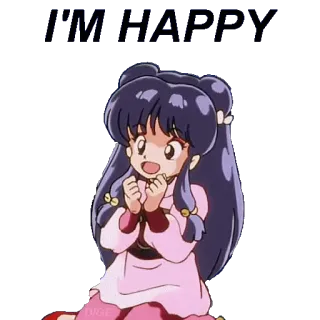 🎊 I'M HAPPY Anime, Dibujos animados, Feliz, Chica, Alegre whatsapp sticker