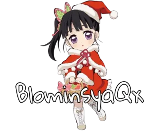 🎐 BlominsyaQx anime, girl, christmas, santa, cute, cartoon telegram sticker