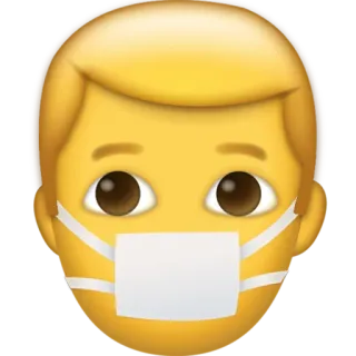 👨 Emoji, Wajah, Masker, Kesehatan, Perlindungan whatsapp sticker