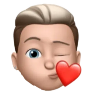 😘 Эмодзи, Сердце, Поцелуй, Memoji telegram sticker