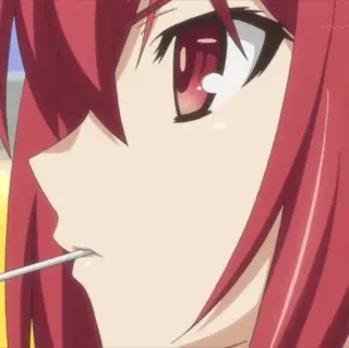 🔥 anime, girl, red hair, lollipop, cute, character telegram sticker
