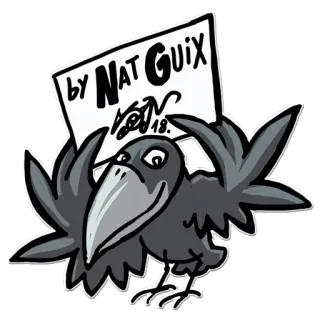 ✍ by NAT GUIX ворона, иллюстрация, мультфильм, птица, искусство, рисунок telegram sticker