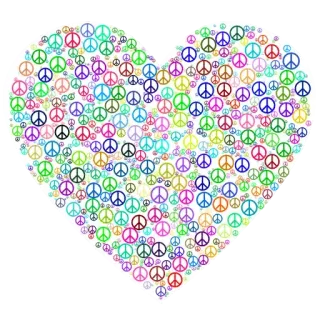❤️ paz, corazón, símbolo, amor, hippie telegram sticker