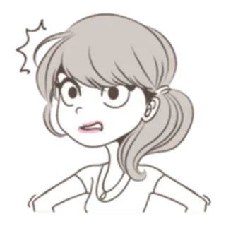 🤨 gadis, marah, kesal, kartun, kecewa, frustrasi, karakter, ekspresi telegram sticker