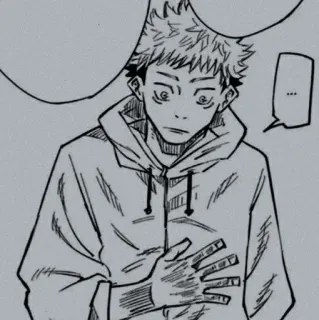 🌫 Yuji Itadori Jujutsu Kaisen ... anime, manga, jujutsu kaisen, yuji itadori, character, drawing, sticker whatsapp sticker