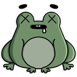 😵 grenouille, mort, animal, dessin animé telegram sticker