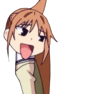 🍌 Anime, Desenho animado, Menina, Mostrando a língua, Engraçado telegram sticker
