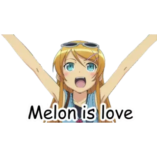 ❤ Melon is love anime, dibujos animados, chica, melón telegram sticker