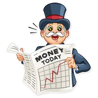 😀 Mr. Monopoly MONEY TODAY Geld, Finanzen, Zeitung, reich, Wirtschaft, Investition, Monopol telegram sticker