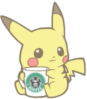 ☕️ Pikachu KOFFEE โปเกมอน, ปิกาจู, กาแฟ, สตาร์บัคส์, น่ารัก telegram sticker