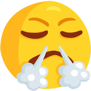 😤 Emoji, Stress, Soulagement, Épuisé, Respiration, Soupir telegram sticker