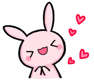 😘 lapin, amour, coeurs, mignon, dessin animé, kawaii whatsapp sticker
