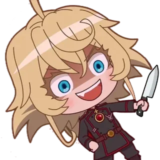 🔪 Tanya Degurechaff Saga of Tanya the Evil Anime, Militär, Messer, Gewalt, Cartoon, Charakter whatsapp sticker