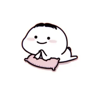 🦋 Cartoon, Niedlich, Kissen, Kawaii, Lächelnd, Skurril, Blob whatsapp sticker