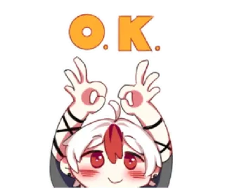 👌 O.K. anime, ok, gesture, cute, vtuber whatsapp sticker