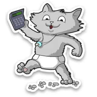 💸 Katze, Taschenrechner, Baby, Cartoon, Kätzchen telegram sticker