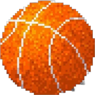 🌟 sports, basketball, ball, orange, pixel art, pixel telegram sticker