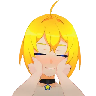 ☺️ Аниме, Мультфильм, Милый, Девушка, Чокер, Звезда telegram sticker
