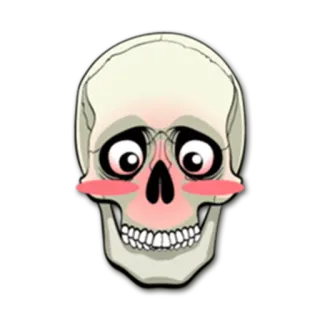😊 crâne, rougir, dessin animé, emoji whatsapp sticker