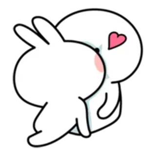 ✳️ thỏ, tình yêu, dễ thương, hoạt hình, động vật, trái tim, hôn telegram sticker