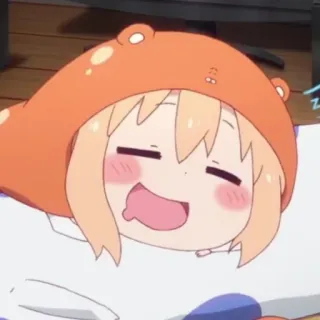 🍣 Umaru Doma Himouto! Umaru-chan anime, umaru, sleeping, cute, kawaii, cartoon telegram sticker