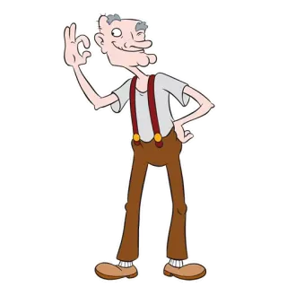 👌 Desenho animado, Personagem, Velho, Idoso, Engraçado telegram sticker