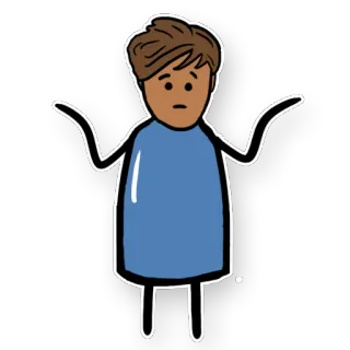 😳 Schulterzucken, Frage, Zweifel, Unsicher, Cartoon, Figur telegram sticker