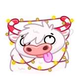 🤪 Dibujos animados, Vaca, Animal, Lindo, Divertido, Lengua, Navidad whatsapp sticker
