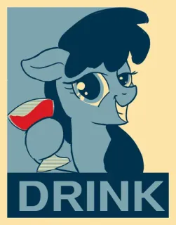 🍷 DRINK pony, alcohol, drink, poster, parody, cartoon telegram sticker