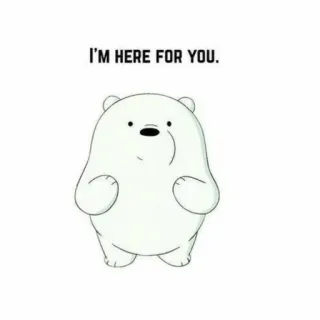 ✨ Ice Bear We Bare Bears I'M HERE FOR YOU. oso polar, We Bare Bears, apoyo, amistad, dibujos animados, oso telegram sticker