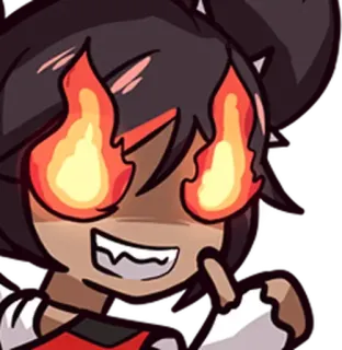 👍 การ์ตูน, อีโมจิ, สีหน้า, อนิเมะ, ไฟ, ตา, โกรธ telegram sticker