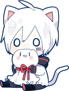 😳 Anime, Chat, Chibi, Mignon, Kawaii, Animal, Animal de compagnie telegram sticker