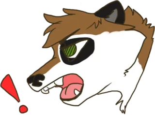 😡 Dibujo animado, Animal, Signo de exclamación, Enojado, Expresión telegram sticker