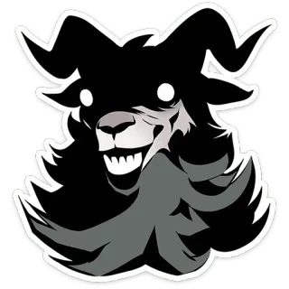 😶 capra, demone, mostro, creatura, animale, nero, bianco telegram sticker