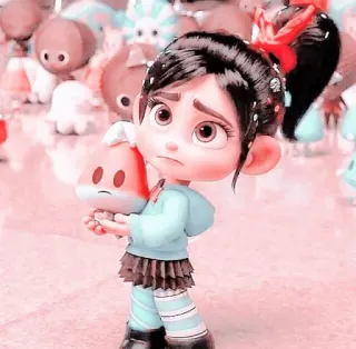 🎀 Vanellope von Schweetz Wreck-It Ralph vanellope, wreck-it ralph, desenho animado, disney, personagem, doce whatsapp sticker