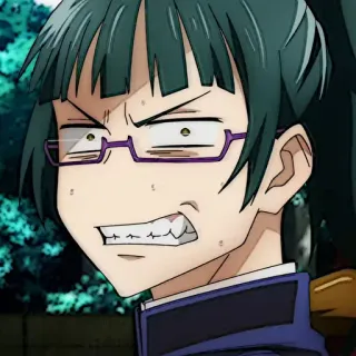 💫 Maki Zenin Jujutsu Kaisen anime, manga, expression, glasses, Maki Zenin telegram sticker